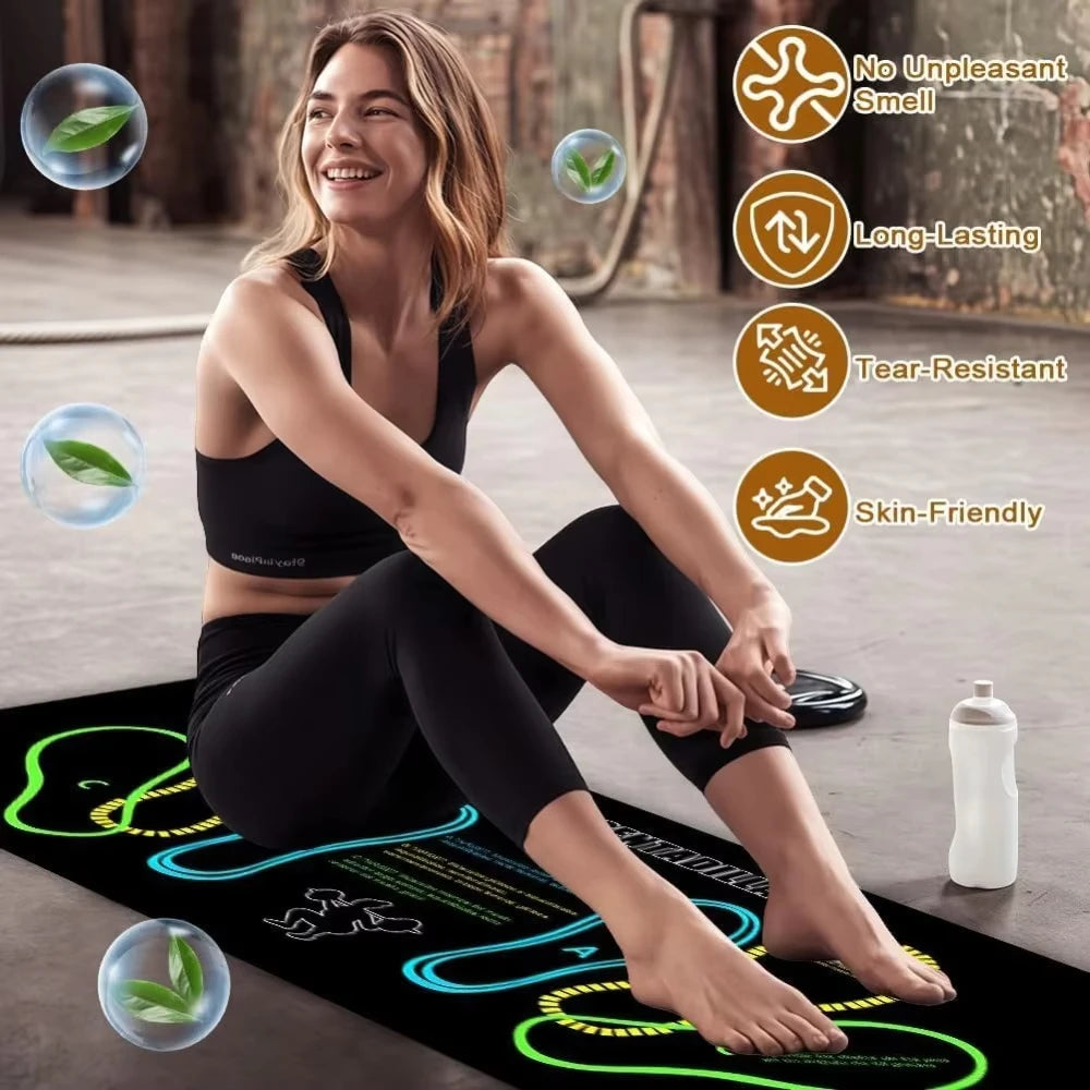 35x80cm Two-color Squat Mat Non-slip and Durable with Instructions Suitable for Home Gym Living Room and Bedroom Use Vue