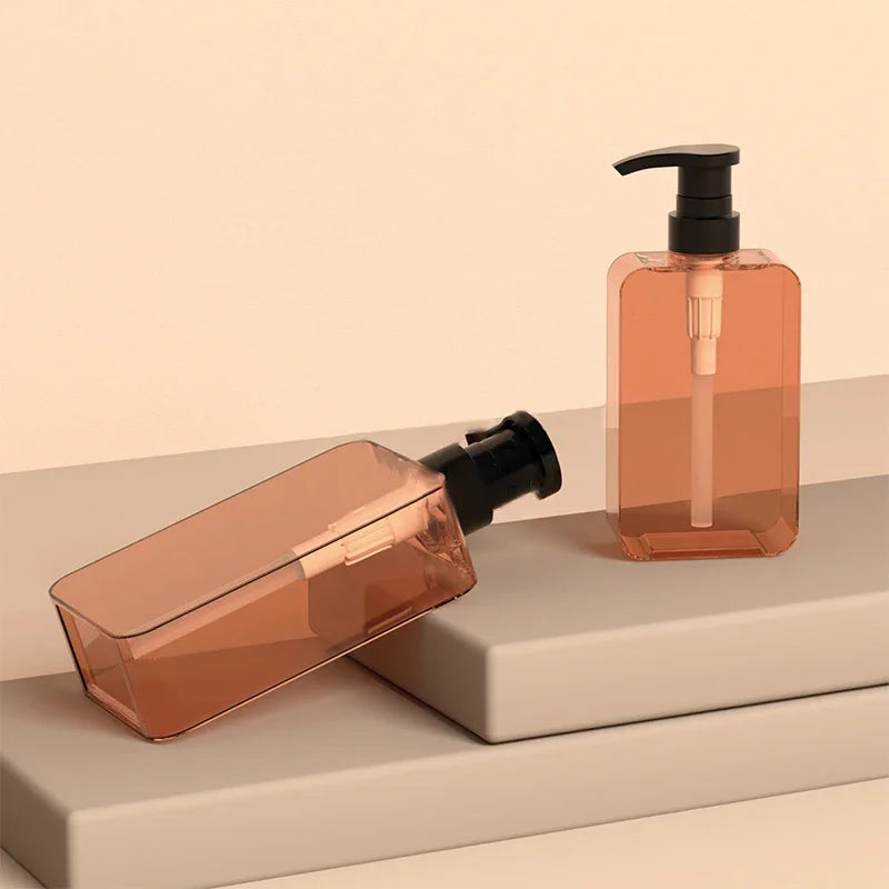 200/300ml Square Clear Bottle Liquid Soap Whipped Mousse Points Bottling Shampoo Lotion Shower Gel Pump Bottlesnding Soap Dispen Vue