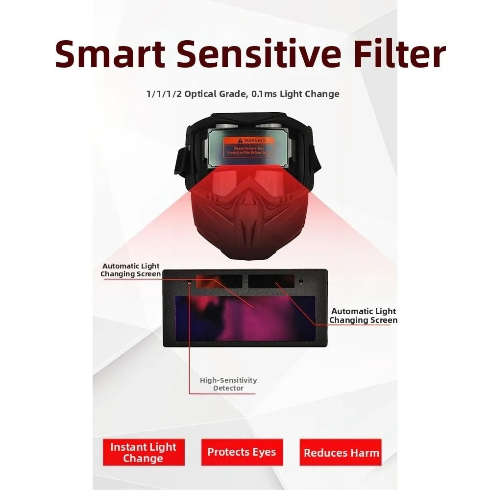 Face Protector Auto Darkening Welding Helmet Head-mounted Impact Resistant Welder Mask Antiglare Large View Welding Face Shield Vue