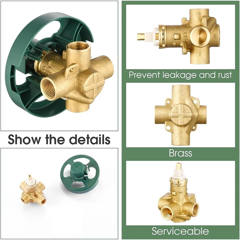 ABKW-For Moen 2510-1/2 Inch IPS Connection Replacement Shower Valve, Brass Pressure Balanced 2510 Model Vue