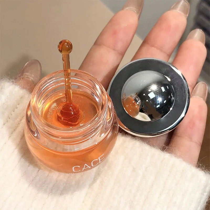 Cute Pot Lip Oil Fresh Cherry Honey Lip Balm Long Lasting Moisturizing Clear Lip Oil Liquid Transparent Gloss Makeup Cosmetics Vue
