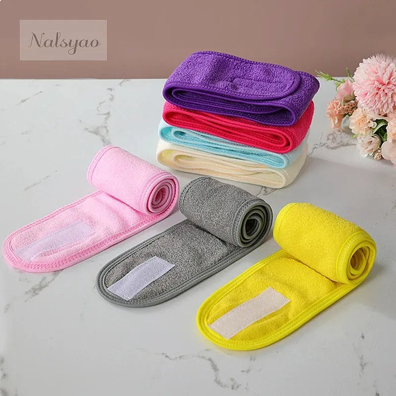 Adjustable Soft Toweling Spa Headband Women Yoga Wash Face Makeup Bath Shower Wide Hairband Hair Accessories Vue