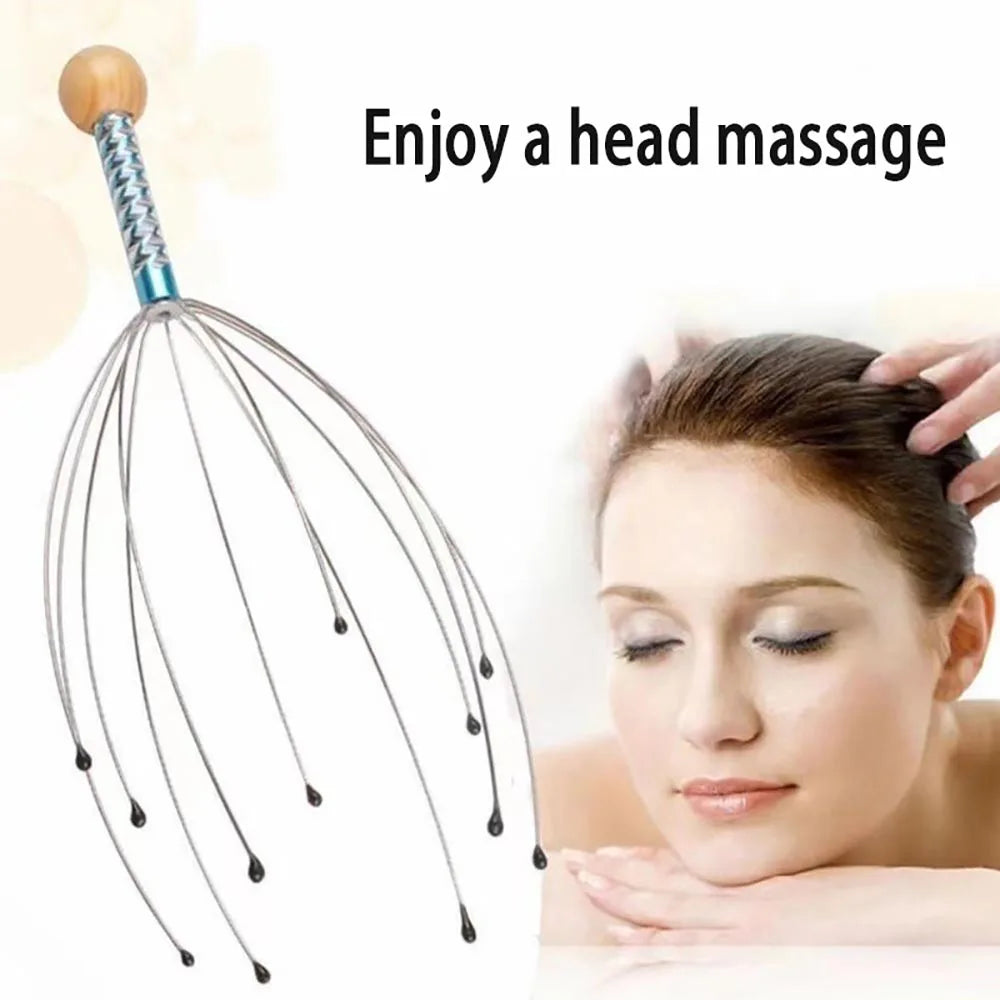 Stainless Steel Octopus Claw Scalp Massage Tool Stress Relief Scalp Itch Remover Hair Blood Circulation Stimulator Random Color Vue