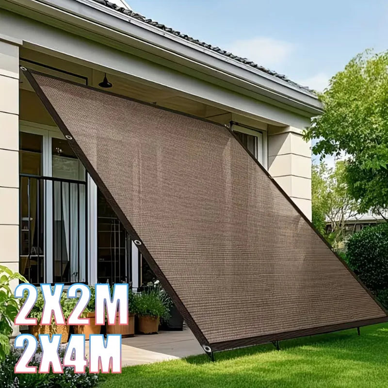 2x2m/2x4m Black Sun Shade Net Beige Shading Net UV Protection Plant Shed Outdoor Sunshade Mesh HDPE Sunscreen Fabric Sunshade Vue