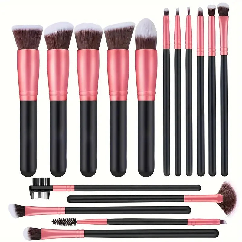 Premium Makeup Brushes Set Portable Travel Soft Eye Shadow Brush Foundation Powder Eyelash Concealer Blush Make Up Brush Set Vue AMZ-16RE