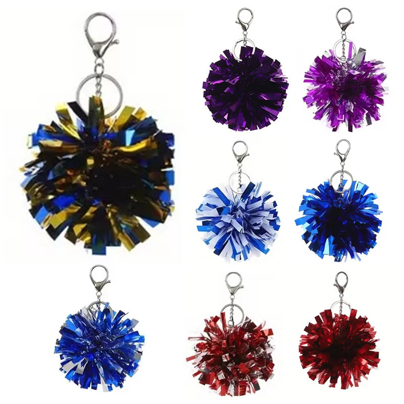Colorful Cheer Pom Keychains Cheerleader Cheerleading Keyring Charm Vue