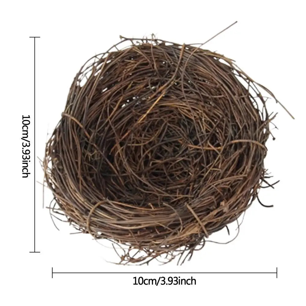10cm Flat Base Bird Nest Handmade Woven Hatch House for Cage Small Animal Bed Accessories for Parakeet Canary Finch Lovebird Vue A