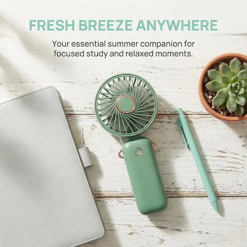 Portable Handheld Mini Fan Foldable Neck Hanging Fans 5 Speed USB