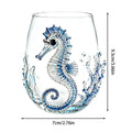 Marine Animal Drinking Glass, Stemless Tumbler with Ocean Design, Reusable Water Cup for Home Bar Party, drinking cup Adults Vue E 9.3x7cm