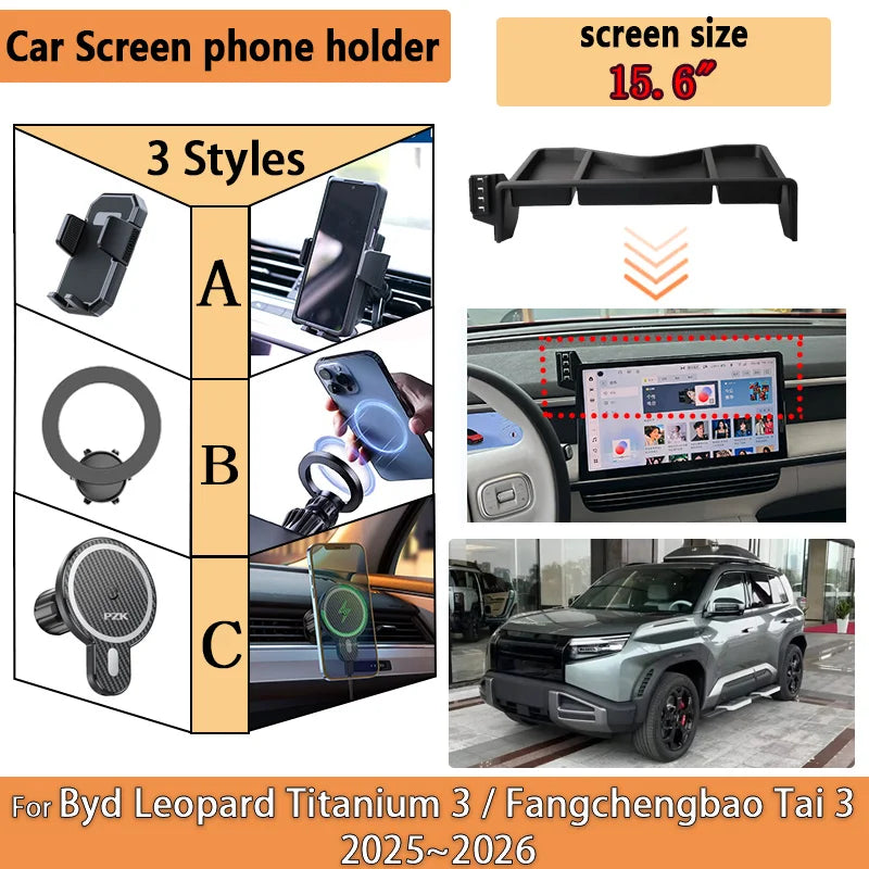 BYD Leopard Titanium 3 360° Car Phone Holder GPS Navigation Mount Car Phone Mount Vue