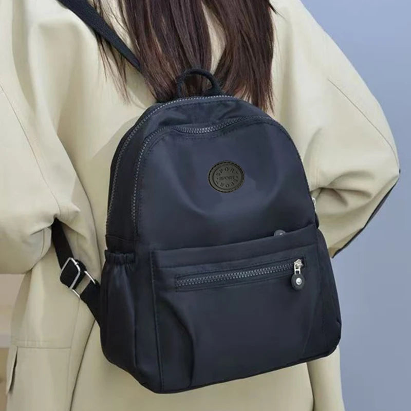 Ladies Multi-color Backpack Round Logo Design Fashionable Women's