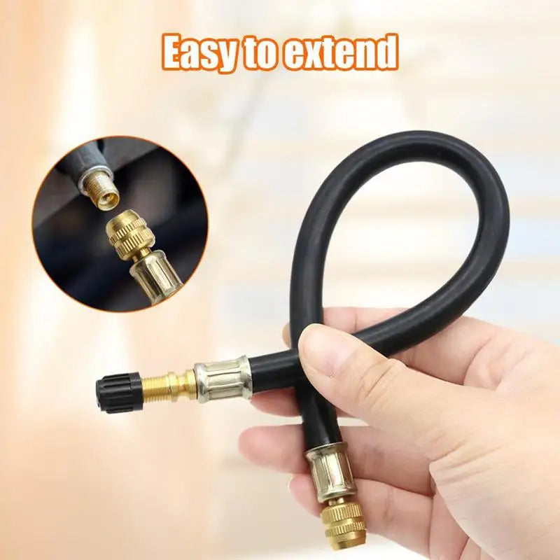 Flexible Rubber Hose Air Compressor Adapter Car Tire Valve Stem Extender for Bicycles Motorcycles Trailers Passenger Strollers Vue