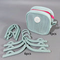 Foldable Travel Clothes Hanger with Storage Bag Portable Lightweight Laundry Rack for Business Trip Dorm Home Travel Use Vue Blue A set