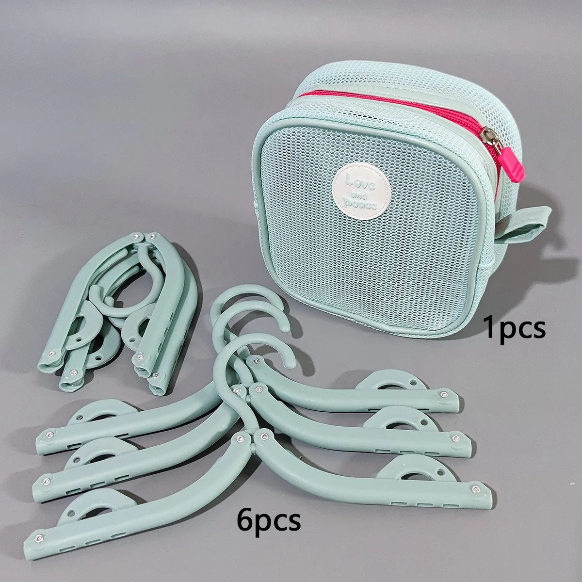 Foldable Travel Clothes Hanger with Storage Bag Portable Lightweight Laundry Rack for Business Trip Dorm Home Travel Use Vue Blue A set