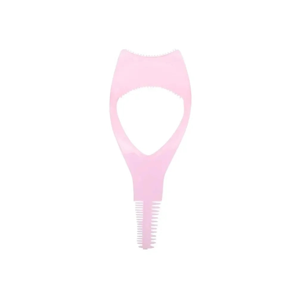 3 in 1 Mascara Applicator Template with Eyelash Curler Guard and Case Eyeliner Holder Eyelash Aid Eyebrow Drawing Assistant Tool Vue pink