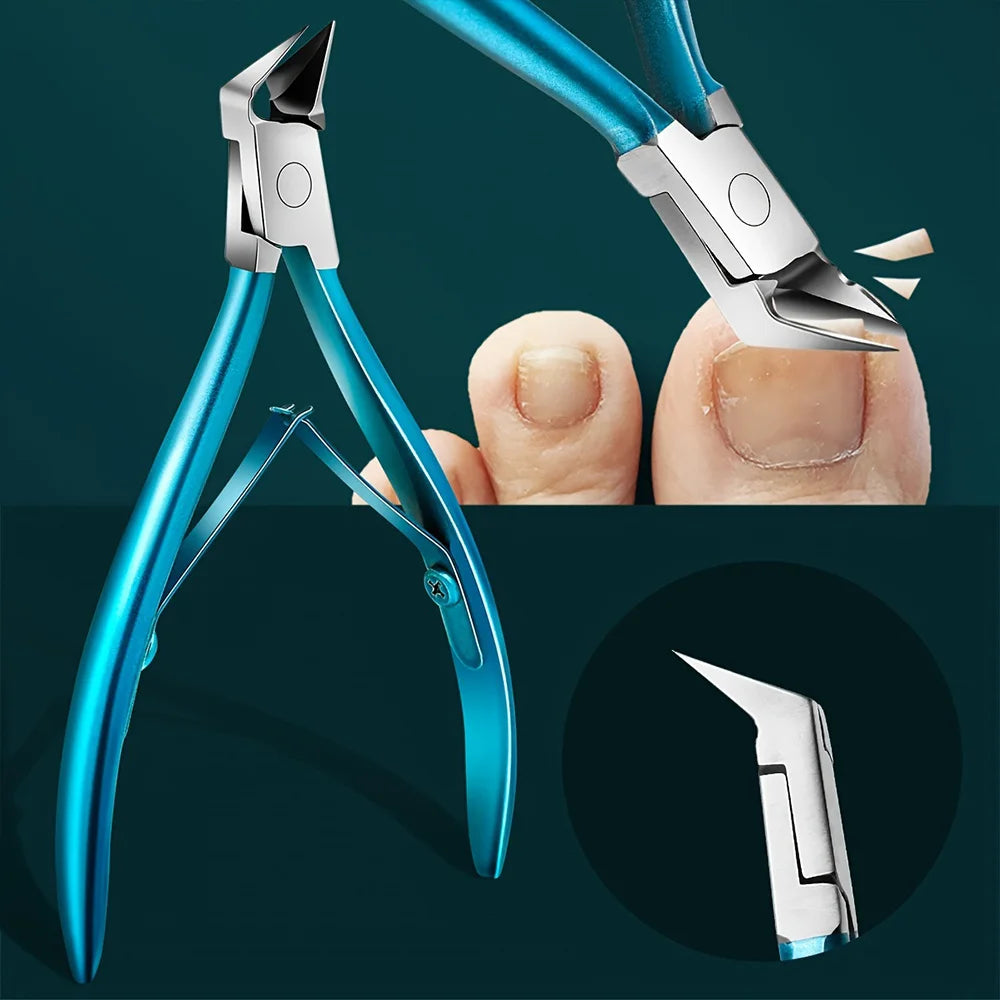1pc Professional Podiatry Toenail Nipper Stainless Steel Sharp Blade for Ingrown Thick Toenails Wide Opening Pedicure Cutter Vue