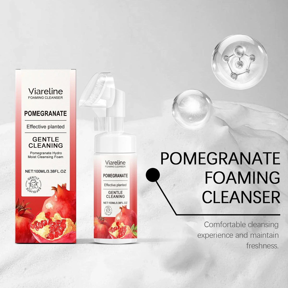 Pomegranate Foaming Facial Cleanser - Gentle Facial Cleanser with Refreshing, Rich Foam for Moisturization Vue