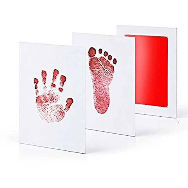vvocci For Newborn Ink Footprint Infant Toy Baby footprint set Infant Souvenirs Safe Non-Toxic Handprint Paw Print NoTouch Skin Vue A94 Red