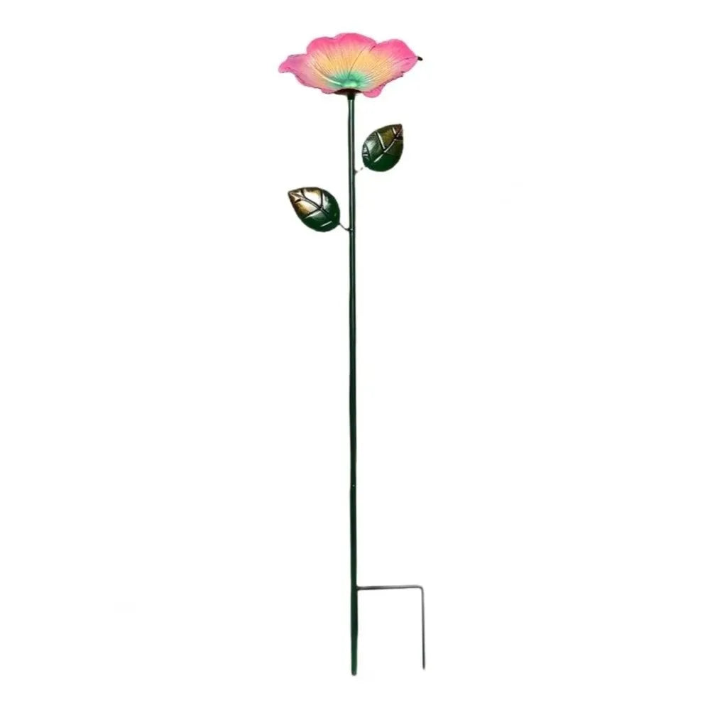 Flower Shape Bee Butterfly Watering Station Garden Stake Ornamental Horticulture Bird Water Dispenser Patchwork Garden Birdbath Vue Type A