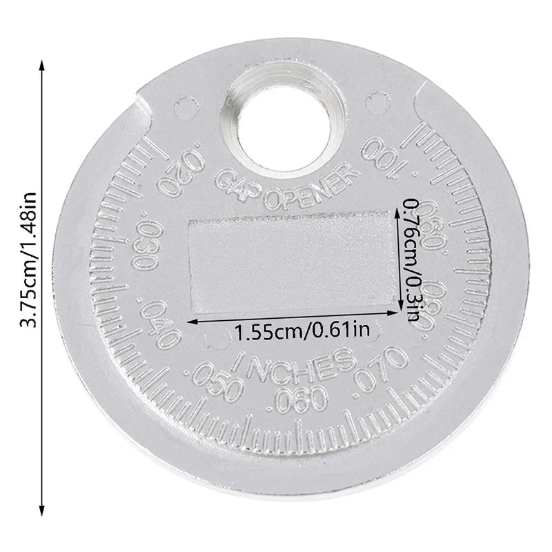 Plug Gage Gap Tool Feeler Spark 1 Pc 0.6-2.4mm Range Coin-Type Spark Plug Gap Measurement Tool Vue