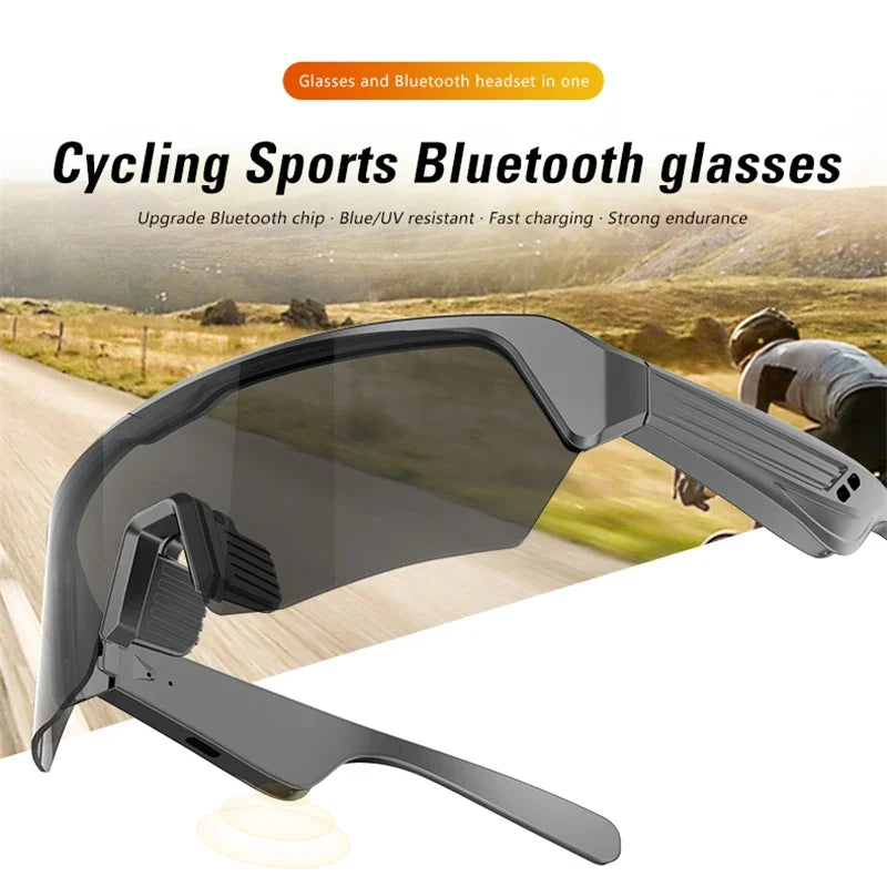 Smart Bluetooth 5.3 Glasses For Listening To Music/Phone Calls/Cycling/Sports Headphone UV Protection Sunglasses for Men Women Vue Black