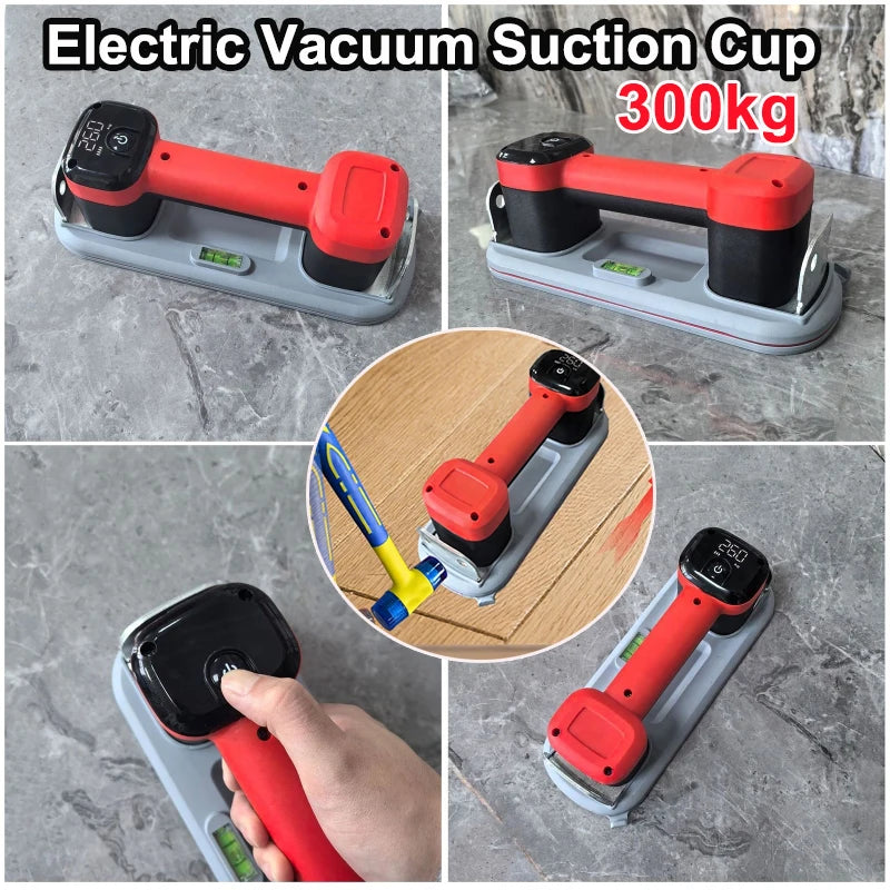 Electric Vacuum Suction Cup 300Kg Automatic Air Replenishment Floor Gap Repair Tool Glass and Tile Suction Cup with Metal Frame Vue