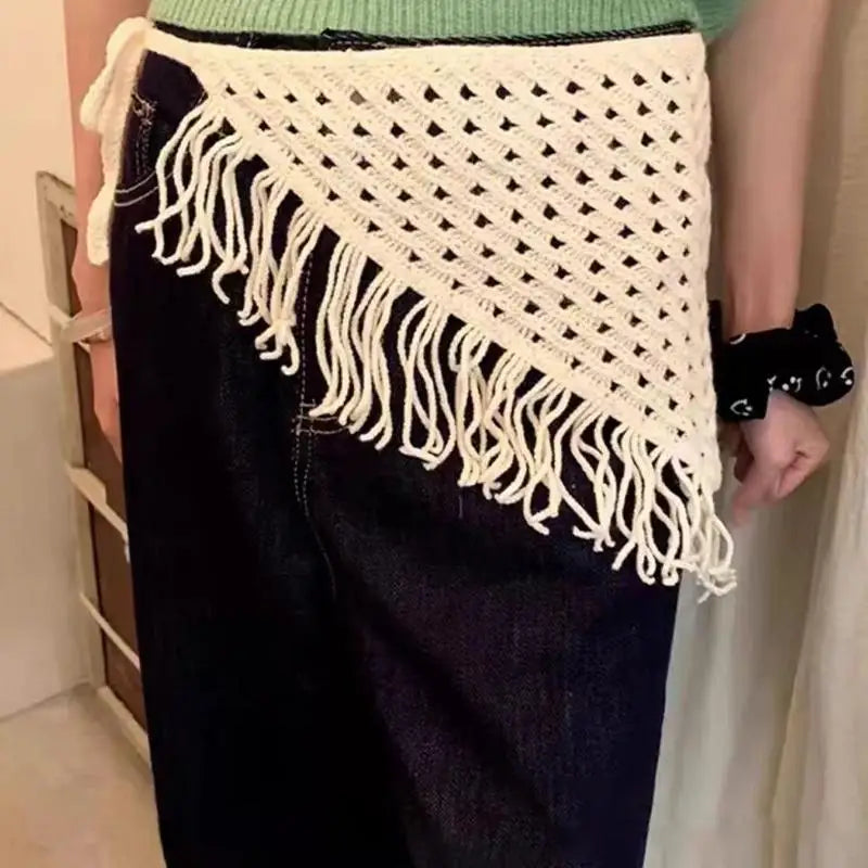 Y2K Triangle Scarf for Women Multi Purpose Adjustable Tassel Edge 1pc Perfect for Daily Wear Vue