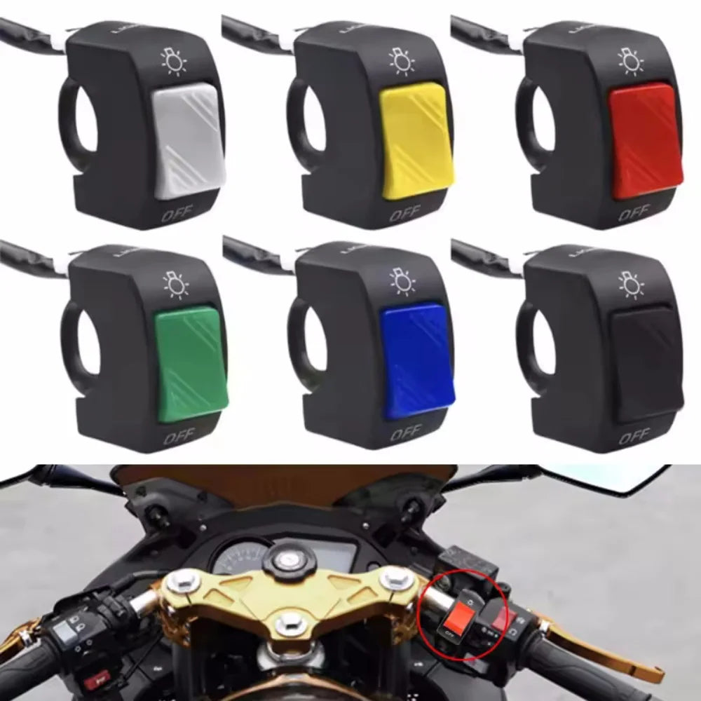 Universal Motorcycle On/Off Switch Waterproof Motorcycle Scooter Second-line Headlight Mount Handlebar Switch Moto Accessorie Vue