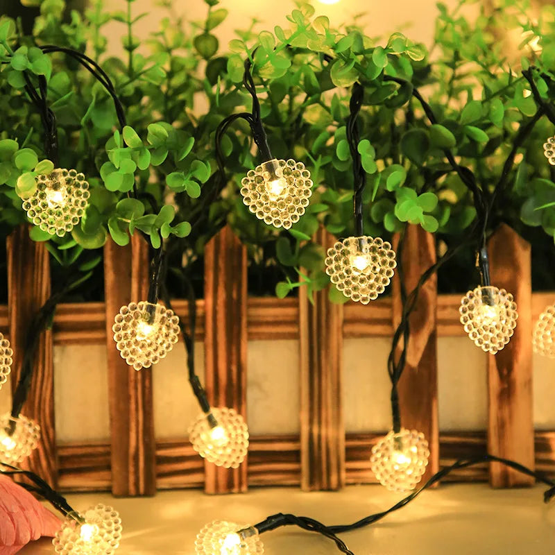 Solar Heart String Lights Waterproof Heart-Shaped 8 Mode Solar Starry Lighting Christmas Fairy String Light Valentine's Day Vue