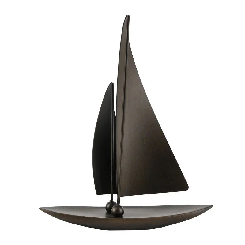 Luxury Sailboat Model Nautical Sculpture For Home Foyer Office Decor For Couples Birthday Gift Elegant Coastal Style Art Vue