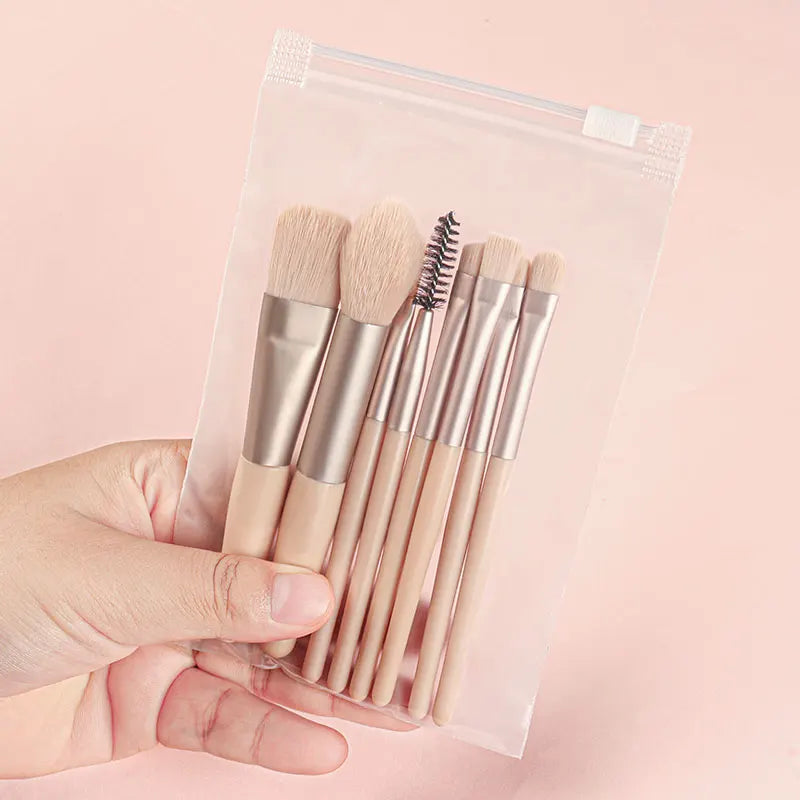 8pcs Makeup Brush Set, Professional Cosmetic Tools, Foundation Powder, Eyeshadow, Kabuki Blending, Beauty Tool Vue 8SK