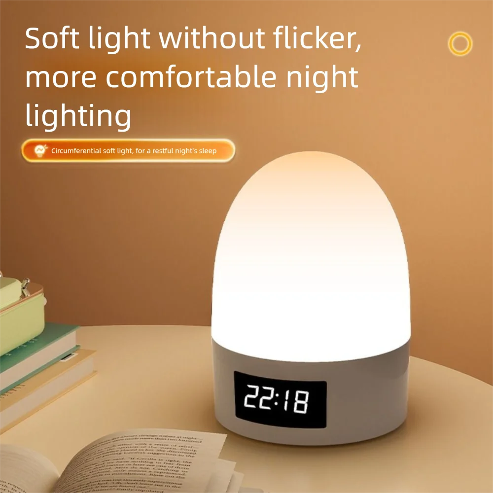 3 Color Touch Night Light Eye Protection Timer Function Bedroom Bedside Lamp Remote Control with Digital Clock Sleeping Lamp Vue