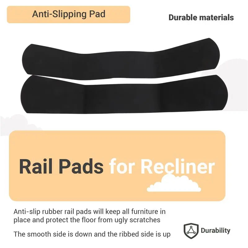 ABKW-4Pack Anti-Slip Furniture Rail Pads For Recliner For Recliners,Sofa,Couches,Chairs.Etc Perfect Non Skid Furniture Pad Vue