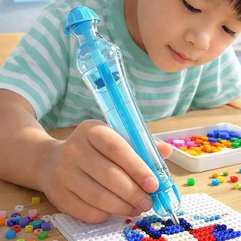 2.6mm Tip Automatic Bead Pen Transparent Pixel Puzzle Bead Positioning Pen Ergonomic Handmade Fuse Bead Pen Miniature Artwork Vue