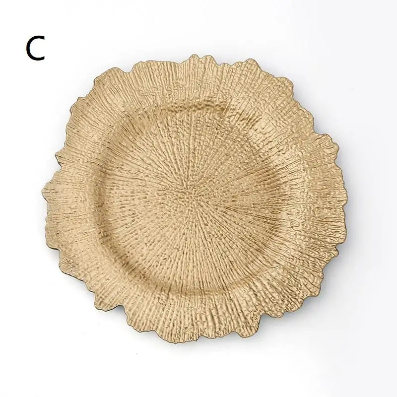Floral Reef Round Plastic Chargers Plates Large Dinner Plate Wedding
