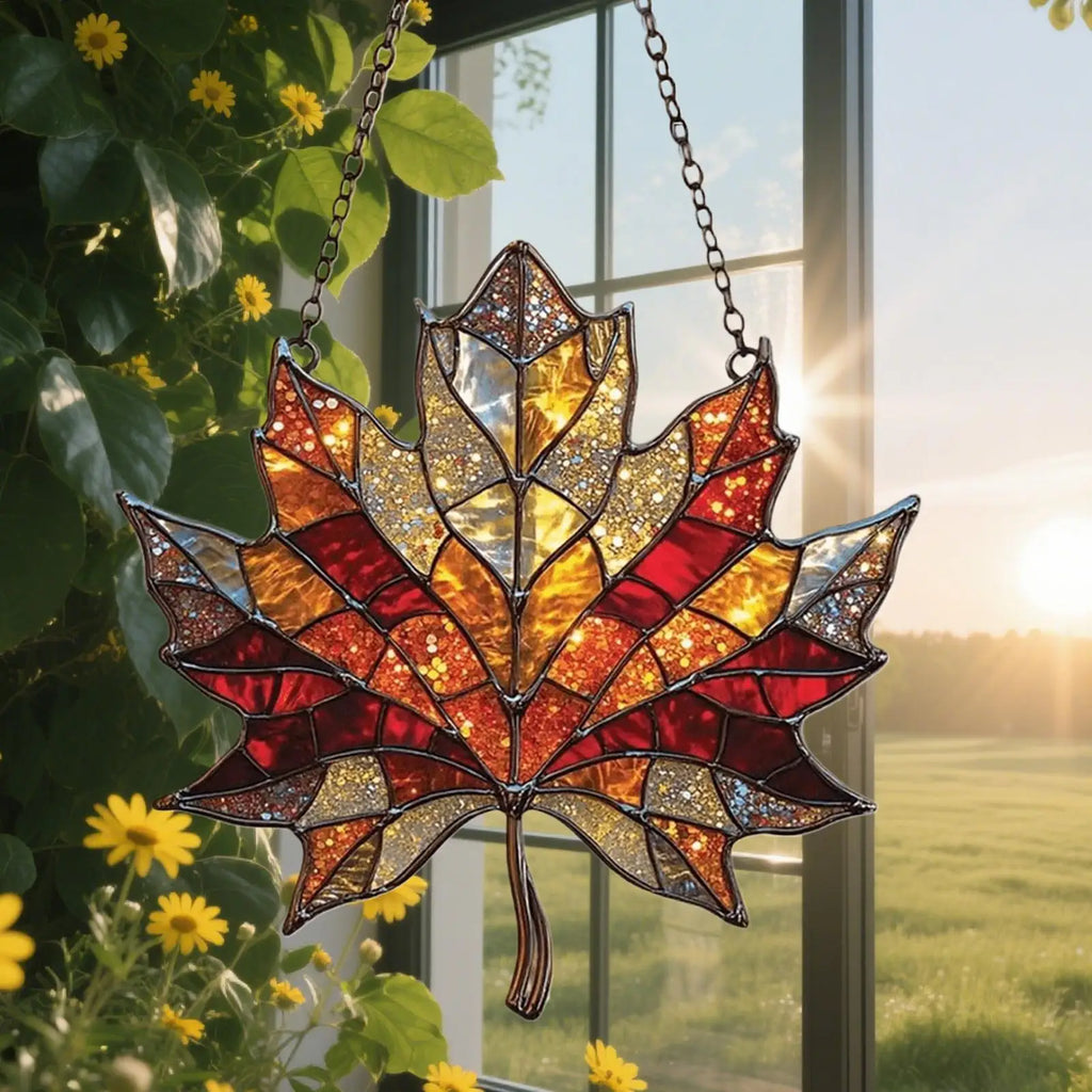 Acrylic Maple Leaf Suncatcher – Fall Window Hanging Ornament Window Suncatcher Vue