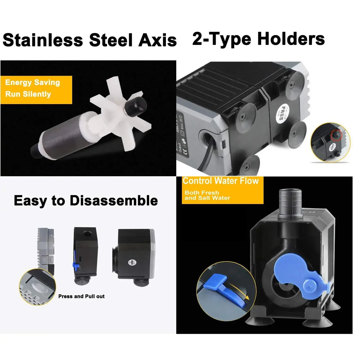 Aquarium Fish Tank Pond Fountain Adjustable Submersible Water Pump 1500-3000L/H Aquarium Pump Pond Vue