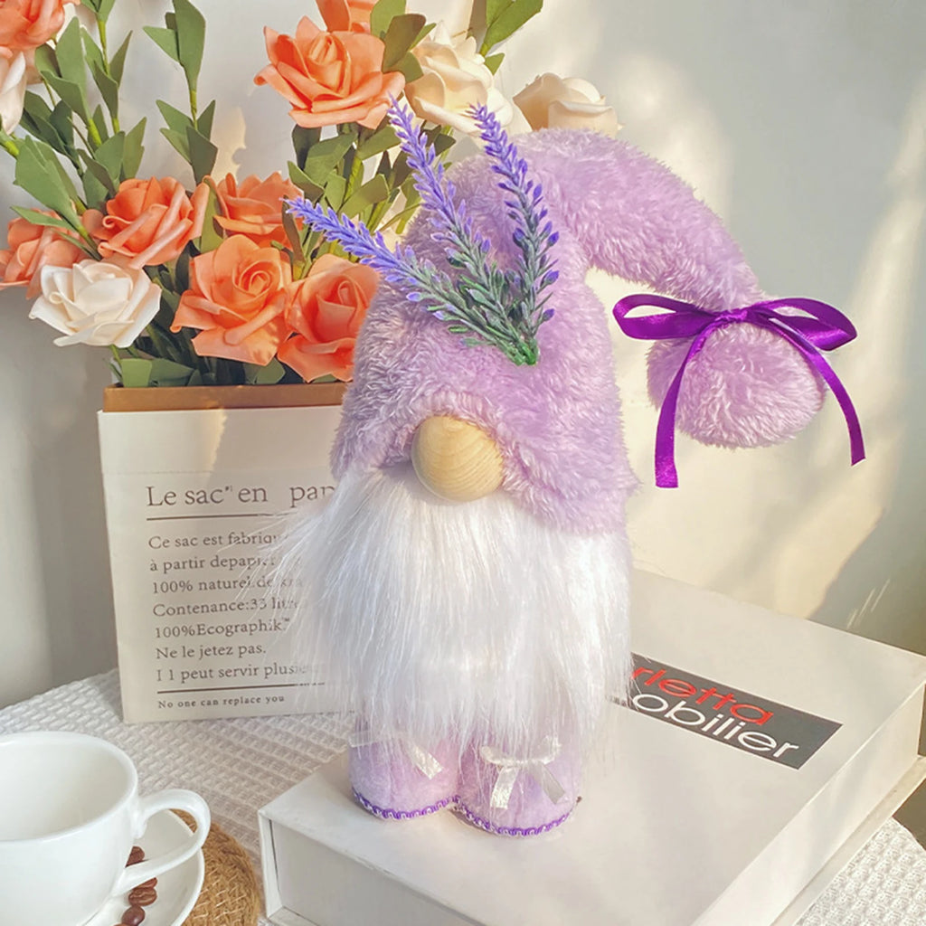 Spring Gnome Plush Lavender Purple Hat – Table Topper Decor Plush Gnome Decor Vue China Mainland