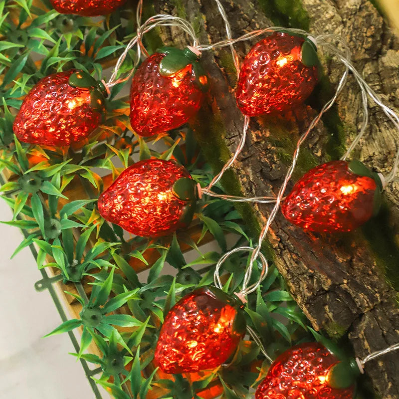 6.5FT 10LEDS Strawberry String Lights Home Decoration Fairy Lights LED Hanging Lights Always On Light Mode for Easter Party 001 Vue