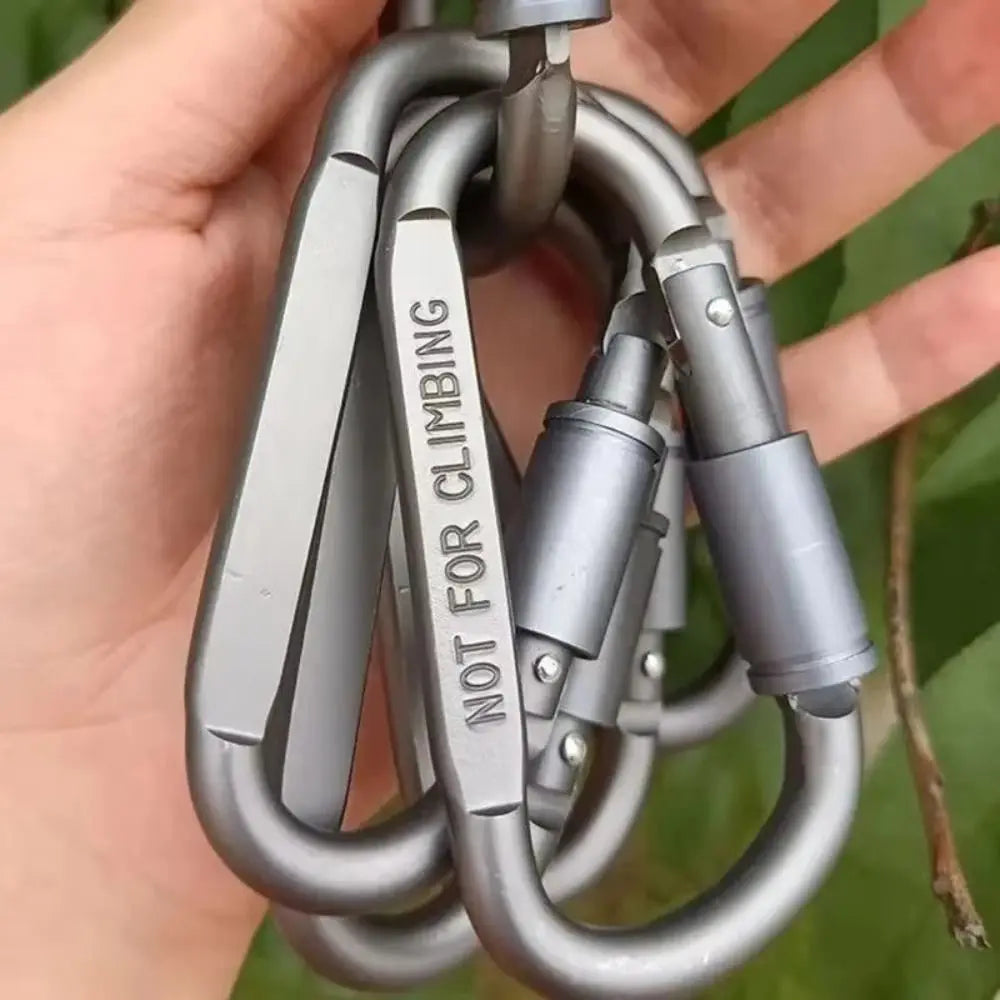 6 Set Aluminum Alloy Carabiner Keychain Heavy Duty D-ring Snap Clip Bold Lock Climbing Tools For Unisex Outdoor Travel Tool Vue