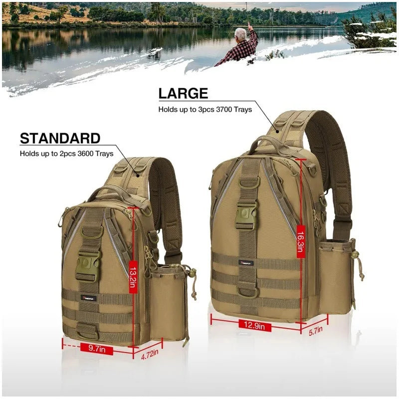 Spot New Outdoor Tactical Single Backpack Riding Mountaineering Luya Bag Large Capacity Fishing Bag Vue