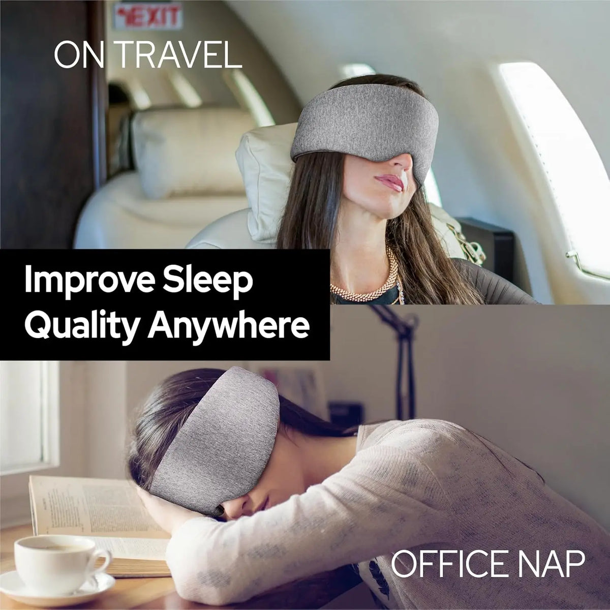 Cotton Sleep Eye Mask,100% Blocking Light Sleeping Mask for Side Sleeper,Soft Zero Pressure Cooling Blackout Eye Masks for Sleep Vue