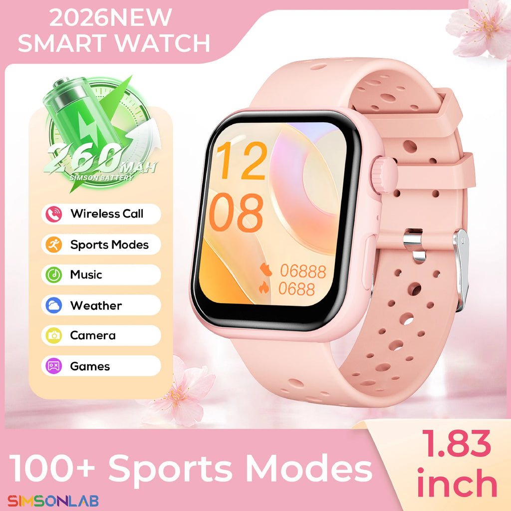 2026 New SmartWatch Bluetooth Call Music Sports Band Long Battery Fitness Tracker Silicone Strap Health Monitor for Adults fun Vue