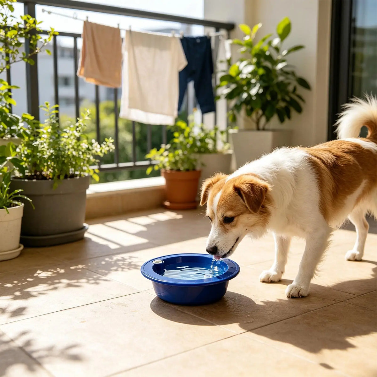 1800ml Leak-Proof Pet Water Bowl, Summer Cooling Feeder for Small to Large Breeds, Portable Hydration Drinker for Camping RV Vue