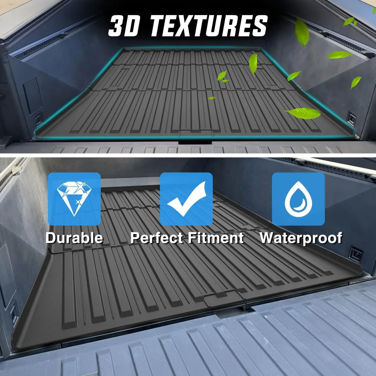 Nilight Truck Bed Mat Compatible with 2023-2026 Tesla Sybertruck 6 FT, Heavy-Duty Pickup Liner, Thicken Edge Design, Non-Slip, All Weather Protection Vue