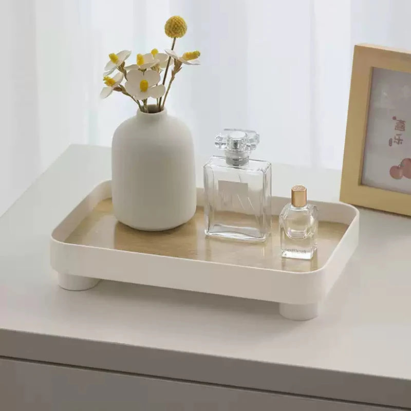 Square Tray Wooden Skincare Product Display Key Desktop Organizer Vue
