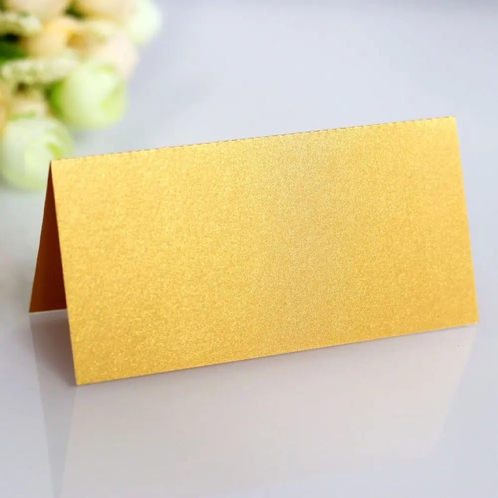 10pcs Vintage Wedding Place Cards Kraft Paper Blank Table Place Cards Elegant Folded Name Seat Card Anniversary Celebration Vue