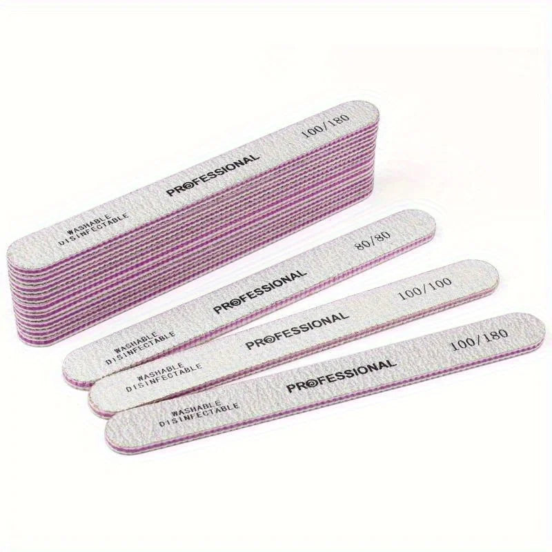 Nail Art Gel Acrylic Tips Files For Pedicure Manicure Care Sanding Buffers Gray Straight Nail File 80/100/180/240 Vue