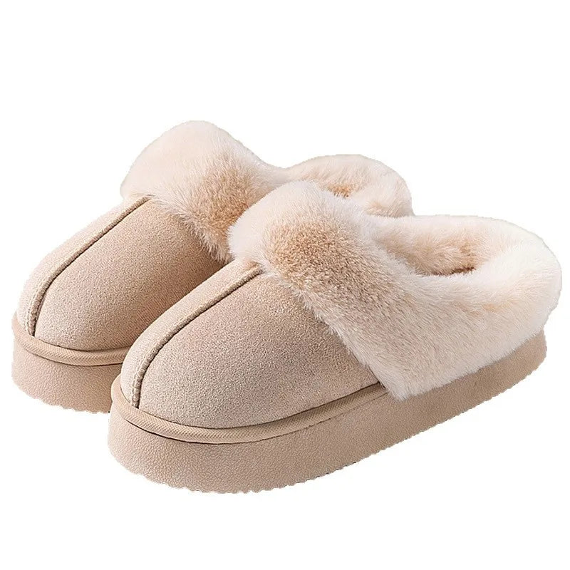 Winter Couple Slippers for Men and Women Indoor Outdoor Plush Fleece Lined Anti Slip Thick Sole Home Warm Cotton Shoes Vue