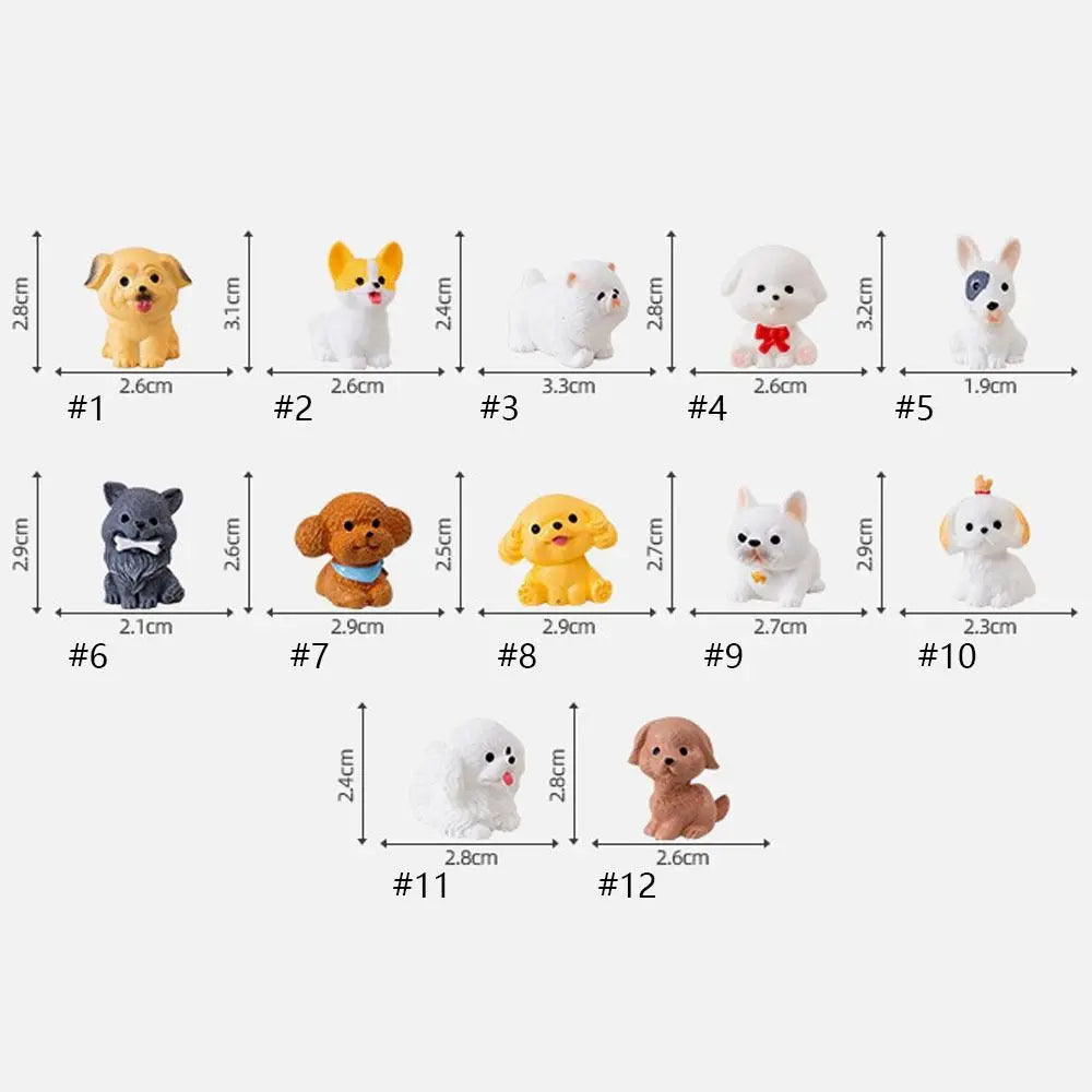 Resin Cute Dog Figurines Miniatures Handmade Realistic Micro Landscape Ornaments Cartoon Funny Animal Figurines Balcony Vue
